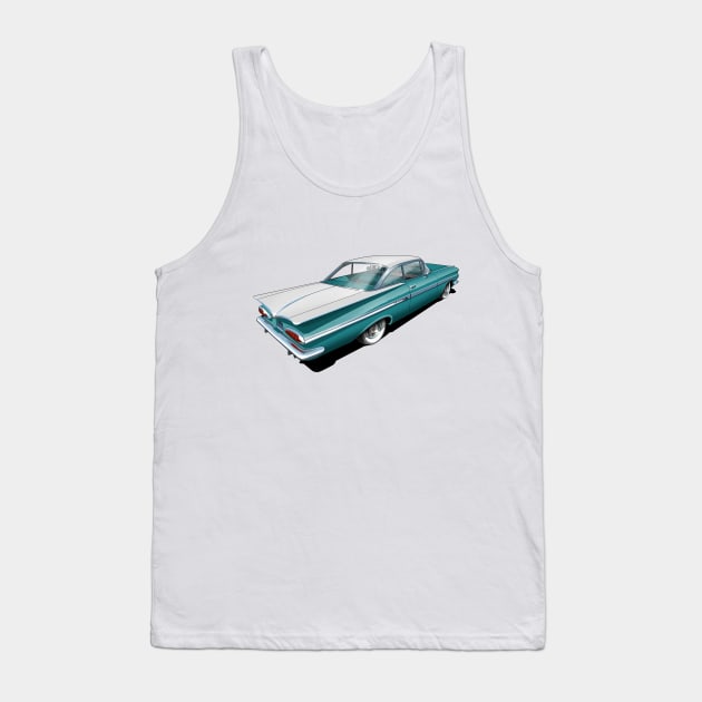 1959 Chevrolet Impala in turquoise and white Tank Top by candcretro